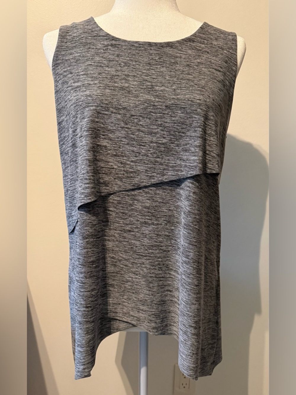 Alyx Heather Gray Asymmetrical Layered Sleeveless Top